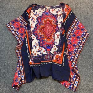 House of CB Womens 2X Plus Multicolor Vibrant Tunic Top Flowy Lightweight Blouse